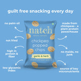 Natch Garlic & Herb Popped Chips, 55g