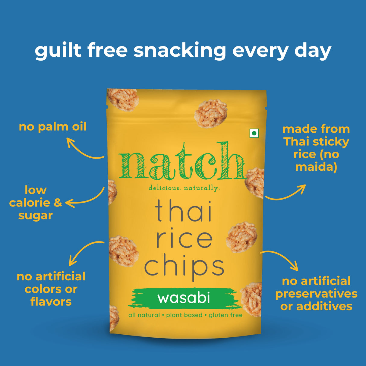 Natch Wasabi Rice Chips, 100g