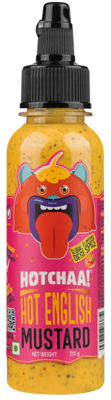 Hotchaa! Hot English Mustard Sauce, 170g (Made with Yellow and Brown Mustard Seed, NO MSG, New Launch Desi Spice Sauce)