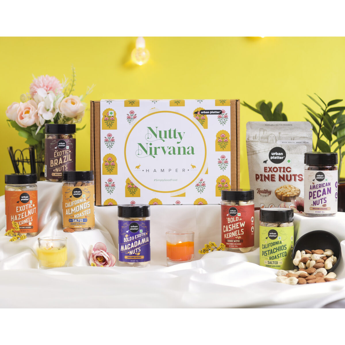 Urban Platter Nutty Nirvana Collection (Festive Hamper | Assorted Nuts Gift Pack | Wellness Gift Box)