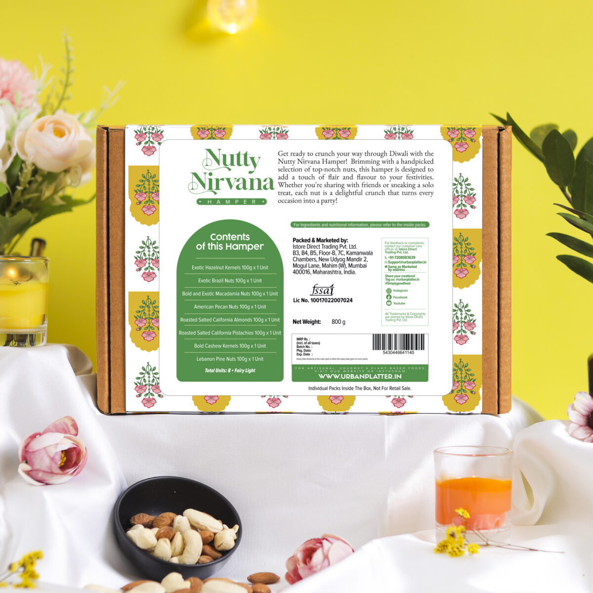 Urban Platter Nutty Nirvana Collection (Festive Hamper | Assorted Nuts Gift Pack | Wellness Gift Box)