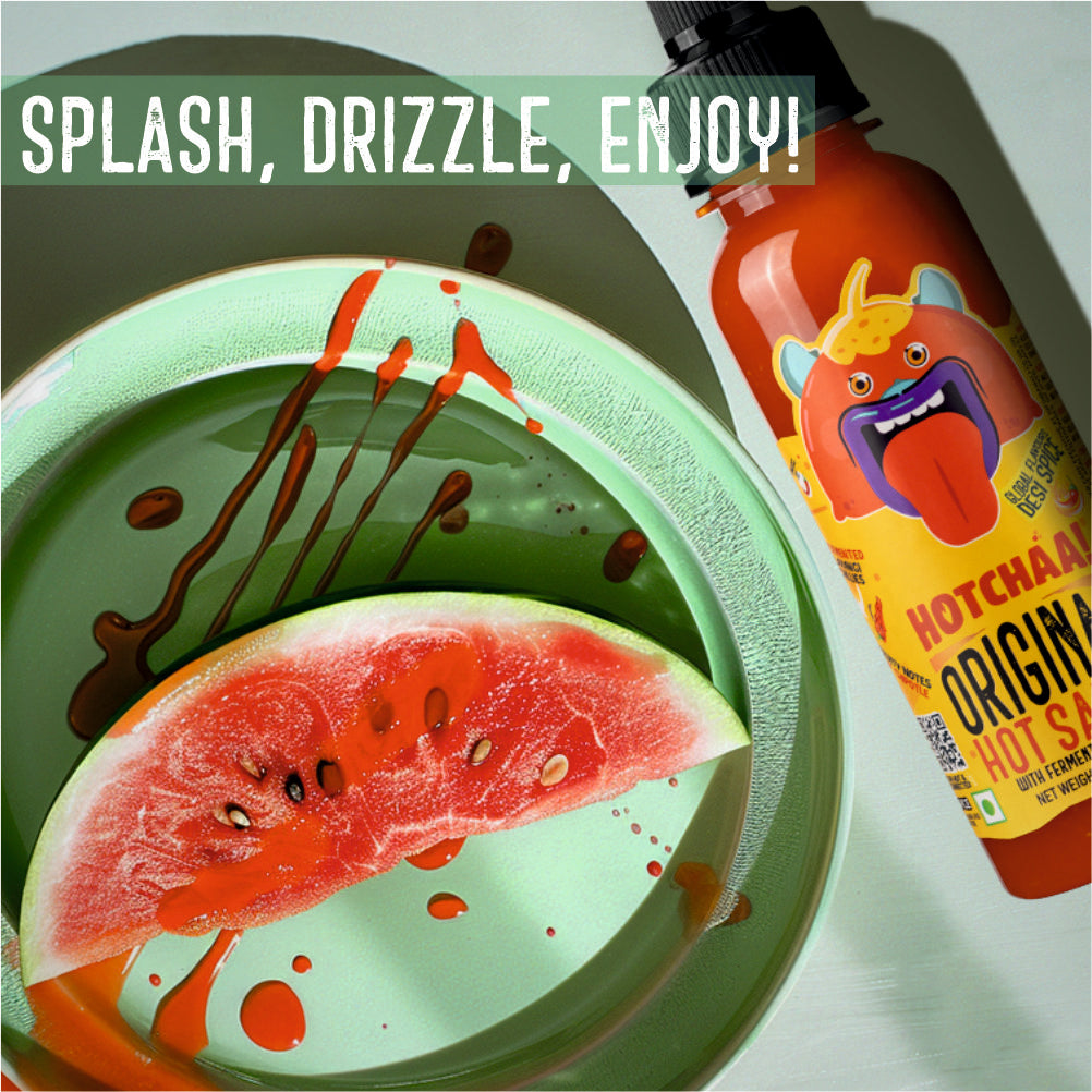 Hotchaa! Original Hot Sauce, 170g (Made with Fermented Chillies, NO MSG, is Light, Pungent, Sharp, Spicy & Flavourful )