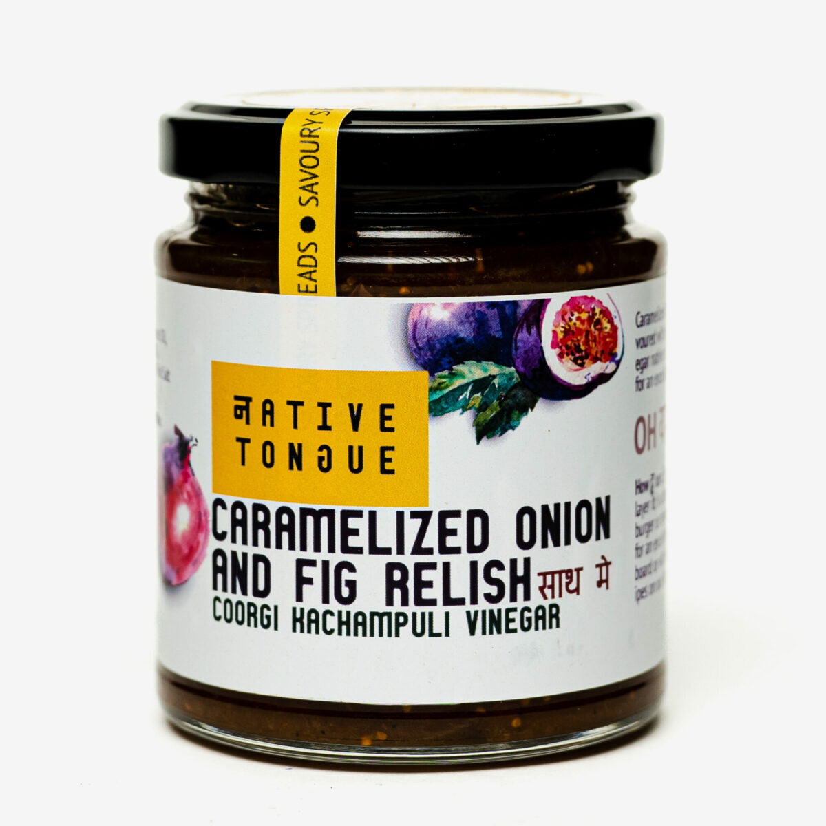 Native Tongue Caramelized Onion and Fig relish with Coorgi Kachampuli vinegar, 200g