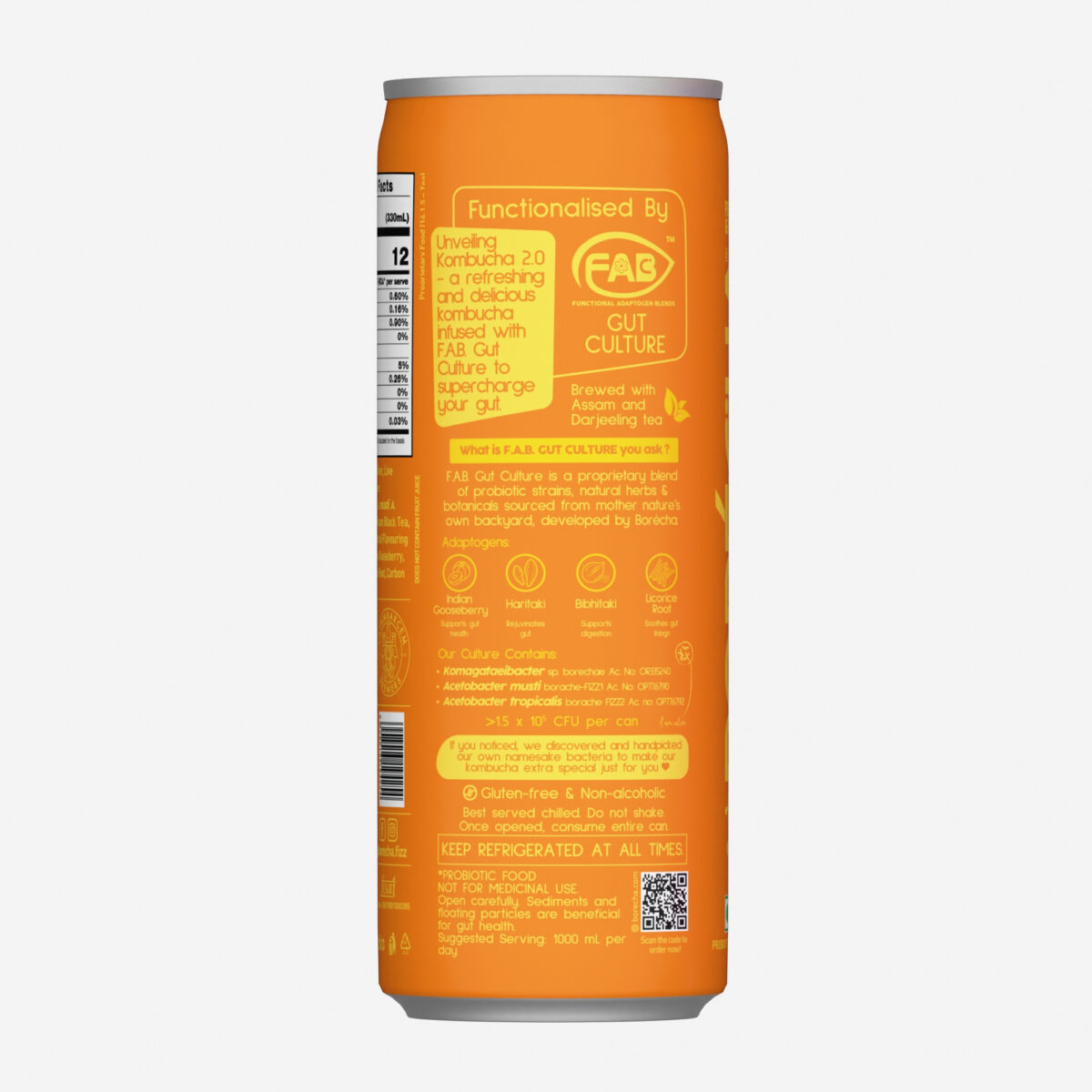 Borécha Orange Probiotic Kombucha, 330ml