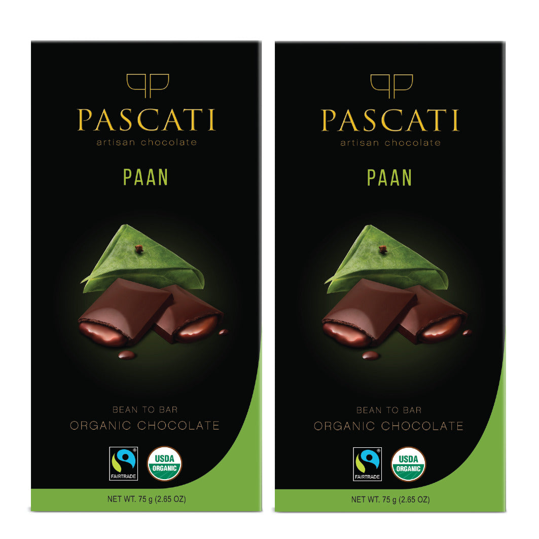 Pascati, Paan, Soft Centered, USDA Organic Chocolate, 75g (Pack of 2)