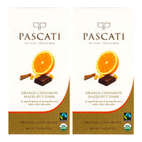 Pascati Chocolate Orange Cinnamon Hazelnuts Dark USDA Organic Chocolate, 75g [Pack of 2]