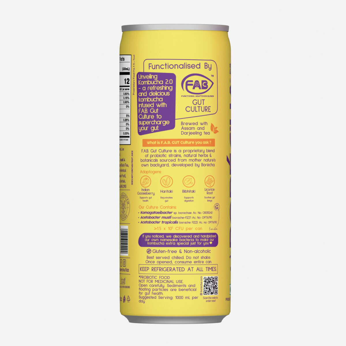 Borécha Hawaiian Passion Fruit Probiotic Kombucha, 330ml