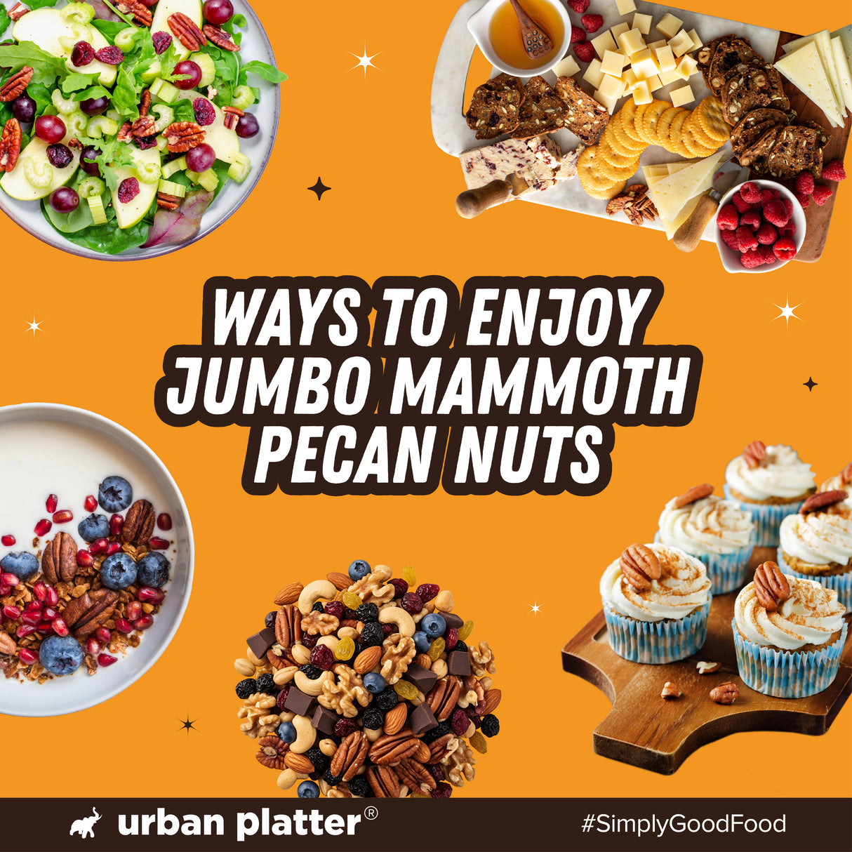 Urban Platter Jumbo Mammoth Pecan Halves, 200g (Imported from the USA | Hand-Sorted | Ideal for Snacking, Baking & Desserts)