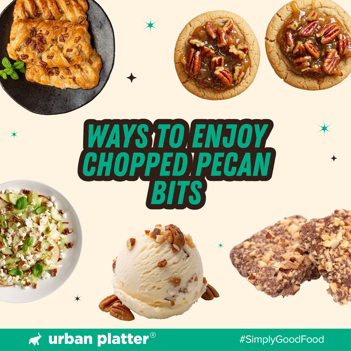 Urban Platter Chopped Pecans, 150g (Imported from the USA | Ideal for Baking, Desserts & Everyday Snacking)