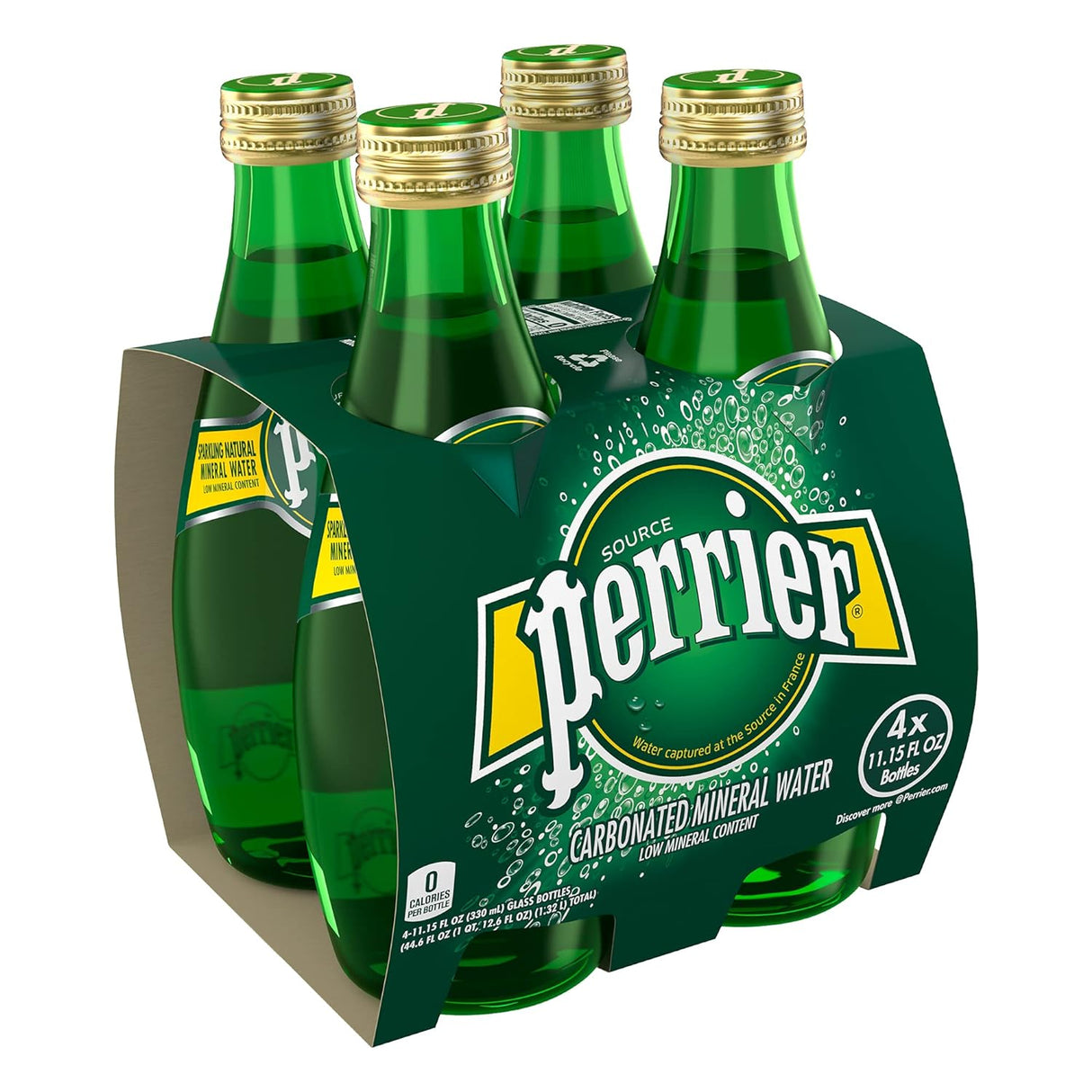 Perrier Carbonated Water (Sparkling Water) 330ml, (Pack of 4)