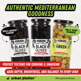 Urban Platter Pitted Green Spanish Olives, 430g  (Whole & Seedless | Crisp & Tangy Mediterranean Flavour | Great for Salads, Mezze, Sandwiches & Snacking)