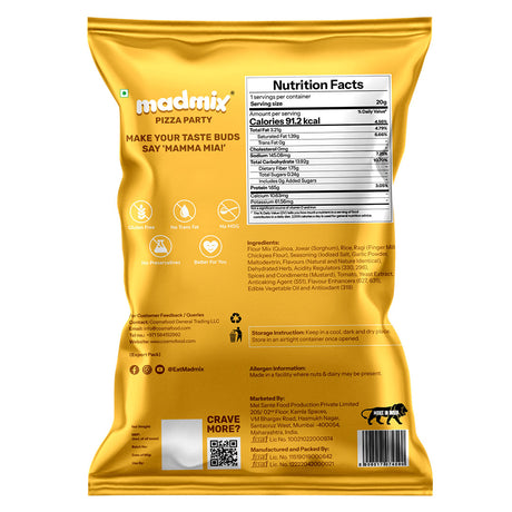 Madmix Quinoa Millet Puffs Pizza Party, 50g