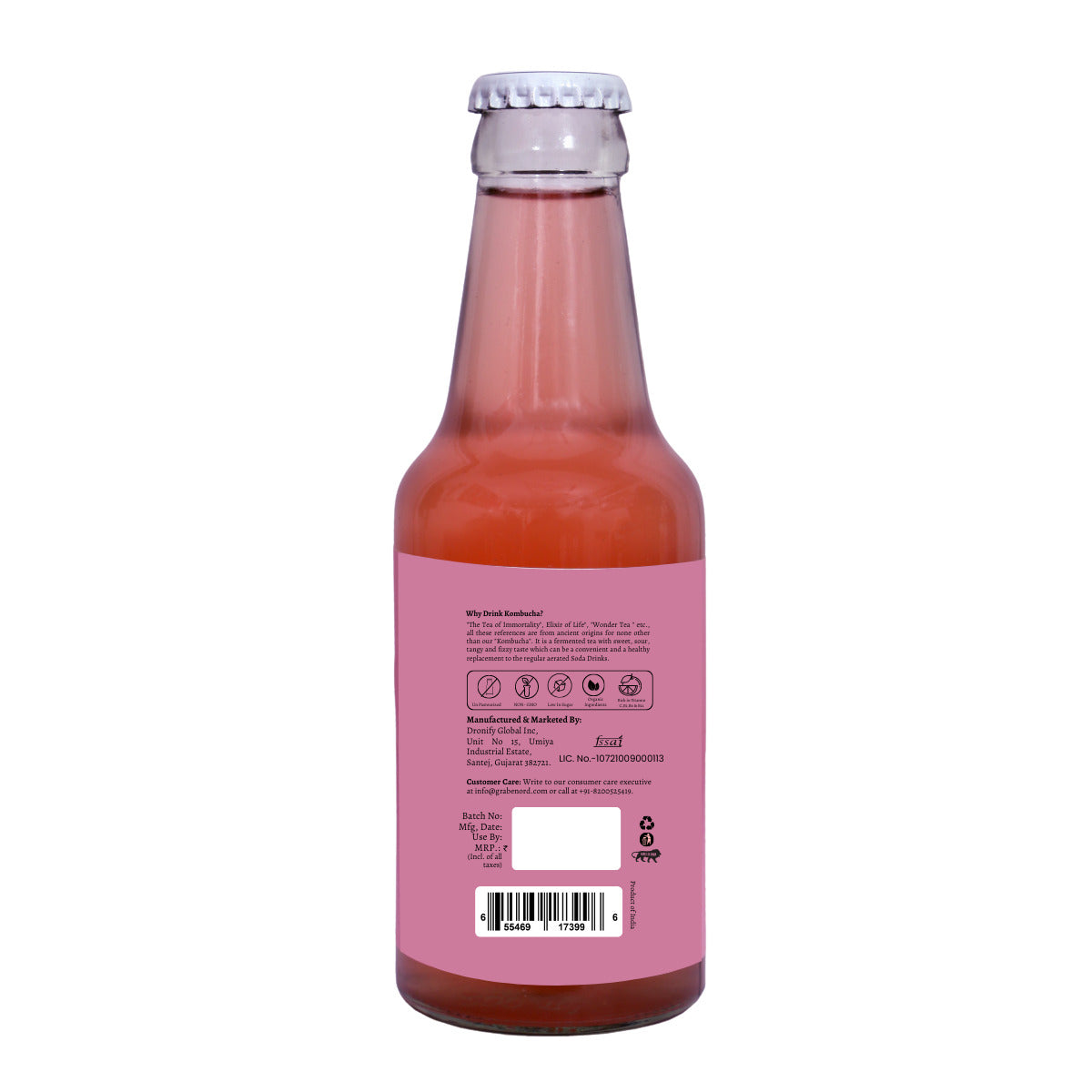 Healthy Gut Kombucha Pomegranate Rosemary, 200ml