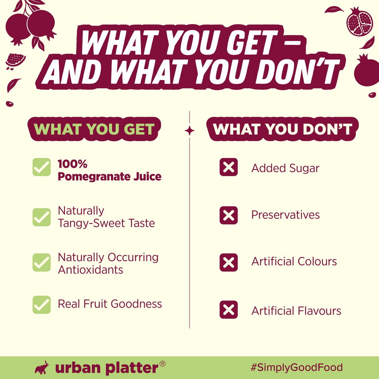 Urban Platter Canadian Pomegranate Juice, 350ml (Unsweetened, Clean Label, Contains Natural Antioxidants, Not From Concentrate) - product image 7