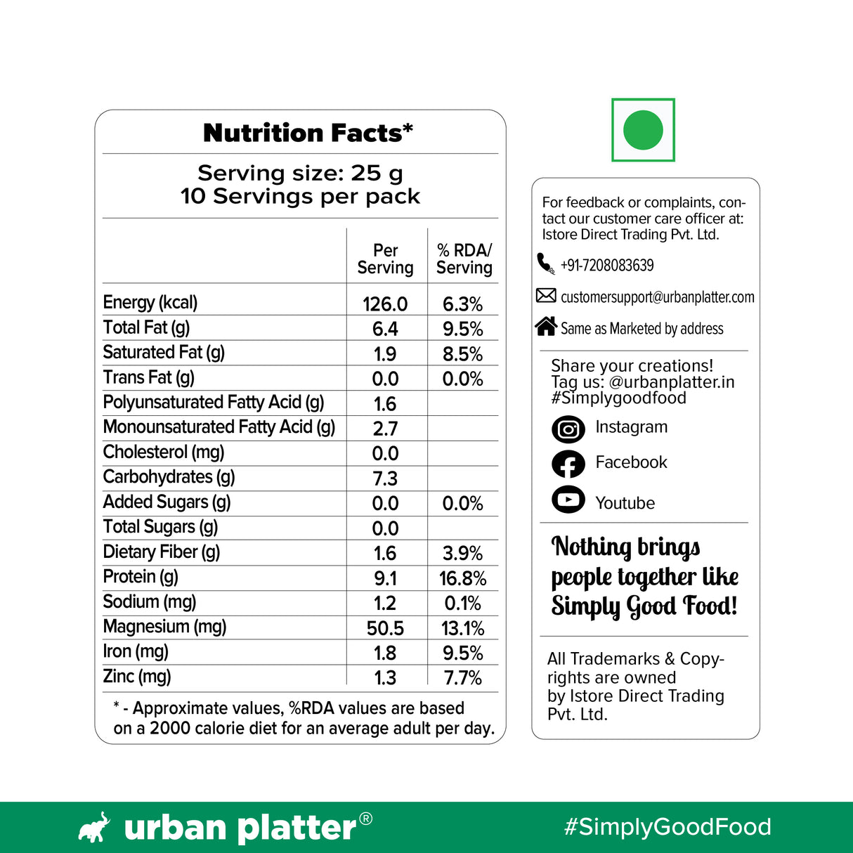 Urban Platter Pumpkin Seeds, 250g (Pepitas | Naturally Rich in Protein & Healthy Fats | Snack, Sprinkle & Bake)