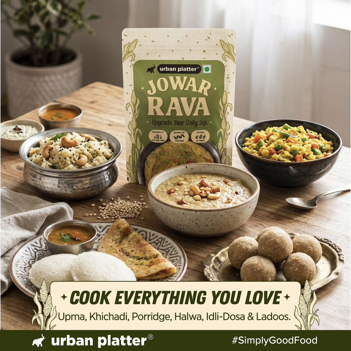 Jowar Rava, 500g (Naturally Gluten-free | Source of Protein & Fibre | A Smart Swap for Regular Sooji | Perfect for Upma, Khichdi, Porridge, Halwa & More)