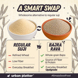 Bajra Rava, 500g (Naturally Gluten-Free | Source of Protein & Fibre | A Smart Swap for Regular Sooji | Perfect for Upma, Khichdi, Porridge, Halwa, Laddoos & More)