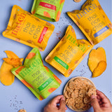 Assorted Combo Pack Of 7 (Thai Rice Chips And Thai Mango Slices), 25g x 5, 60g x 2 (Imported from Thailand | No Palm Oil, Tasty Snacks, Sun Dried Mango Slices)