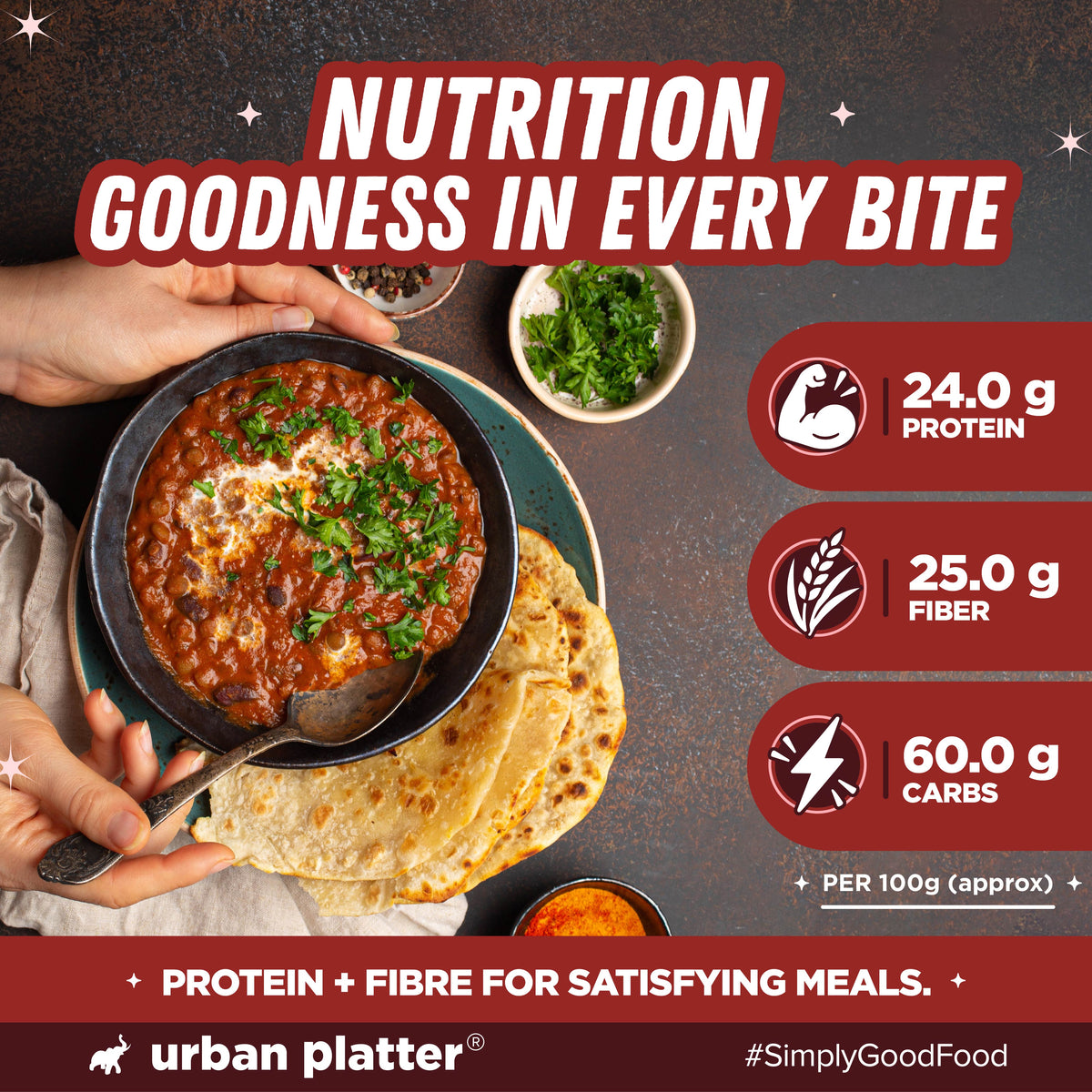 Red Kidney Beans, 500g (Red Rajma | 24g Protein | 25g Fiber | Nourishing whole beans for Gravies, Curries, Bowls, & Salads)