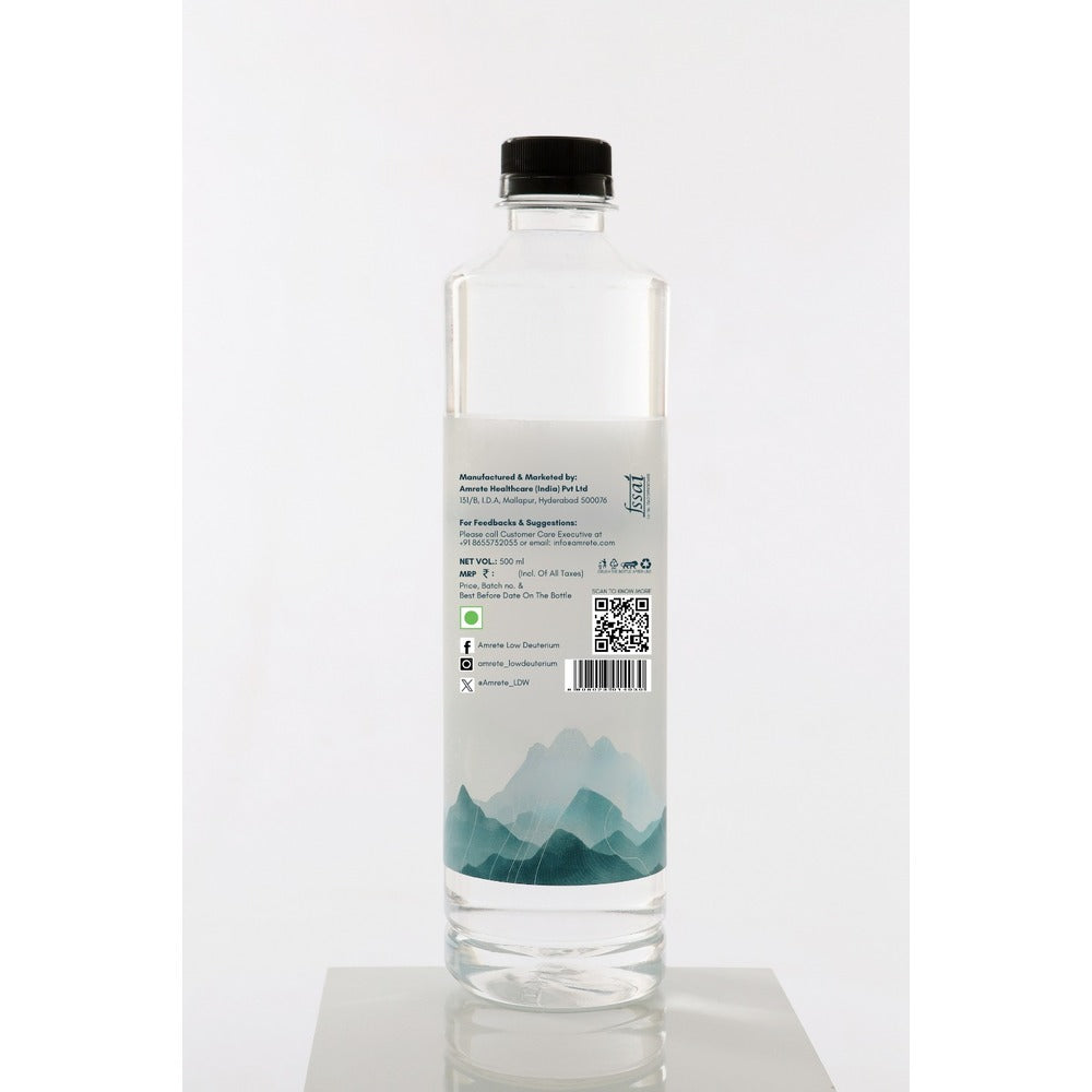 Amrete Low Deuterium Water 500ml PET Bottle - 125 ppm
