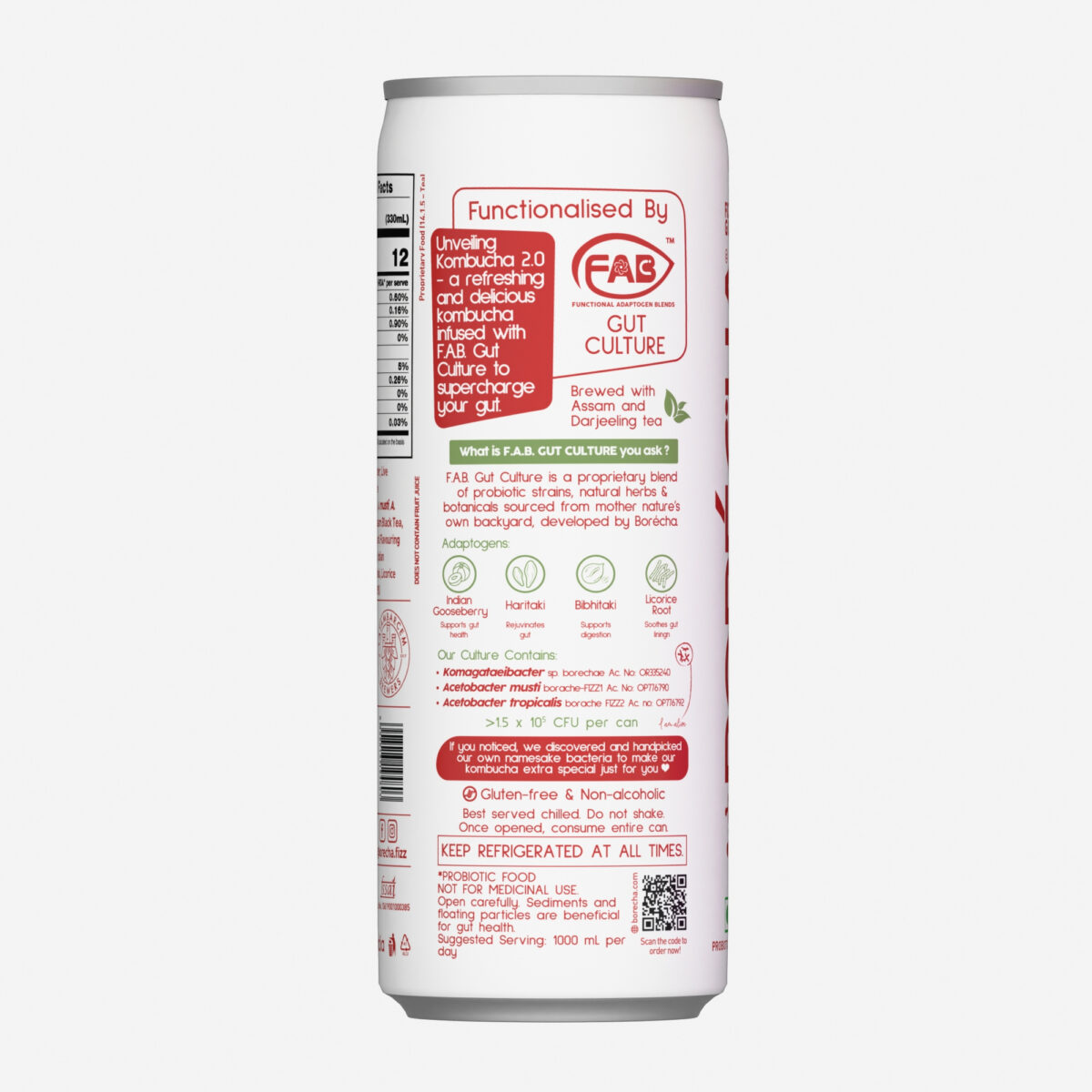 Borécha Rose Litchi Probiotic Kombucha, 300ml