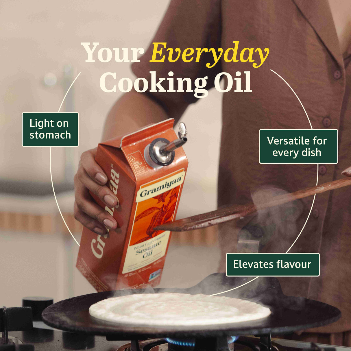 Gramiyaa Sesame Oil - Wood Cold Pressed Oil 1L