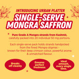 Urban Platter Kashmiri Mongra Saffron Single-Serve Set, 1gm (50mg x 20N) (Grade A | Pre-Portioned Single-Use Packs | Rich Aroma & Flavour)