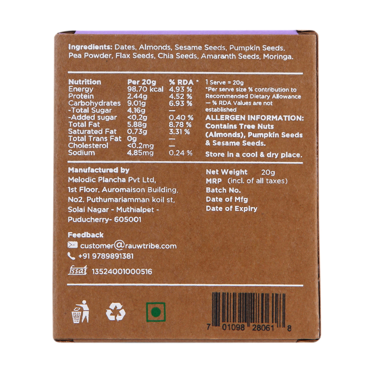 Rauw Discovery Nutrition Bite, 80g (4x20g)