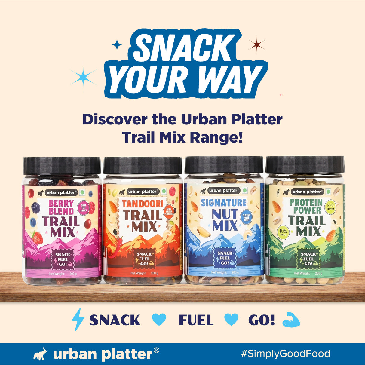 Urban Platter Signature Nut Mix, 200g (Roasted & Salted Nut Mix | 18% Protein | Ready to eat Snack)