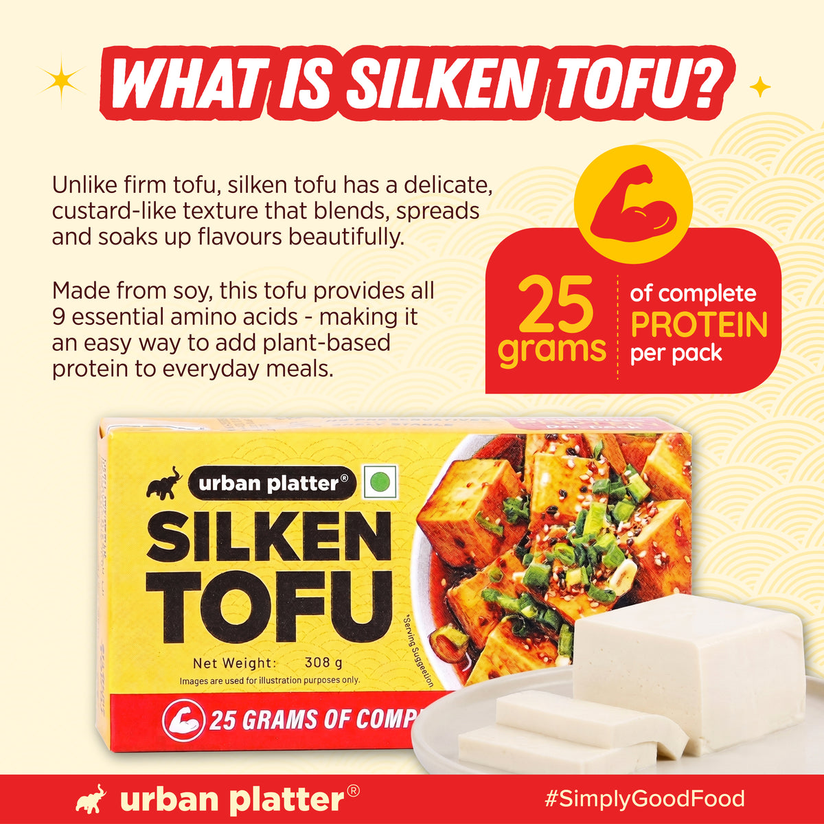 Silken Tofu, 300g (Delicate, Smooth & Creamy | Soft Tofu for Blending, Cooking and Desserts)