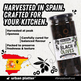 Urban Platter Sliced Black Spanish Olives, 430g (Bold, Savoury Mediterranean Flavour | Perfect for Pizzas, Pastas, Nachos & Salads)