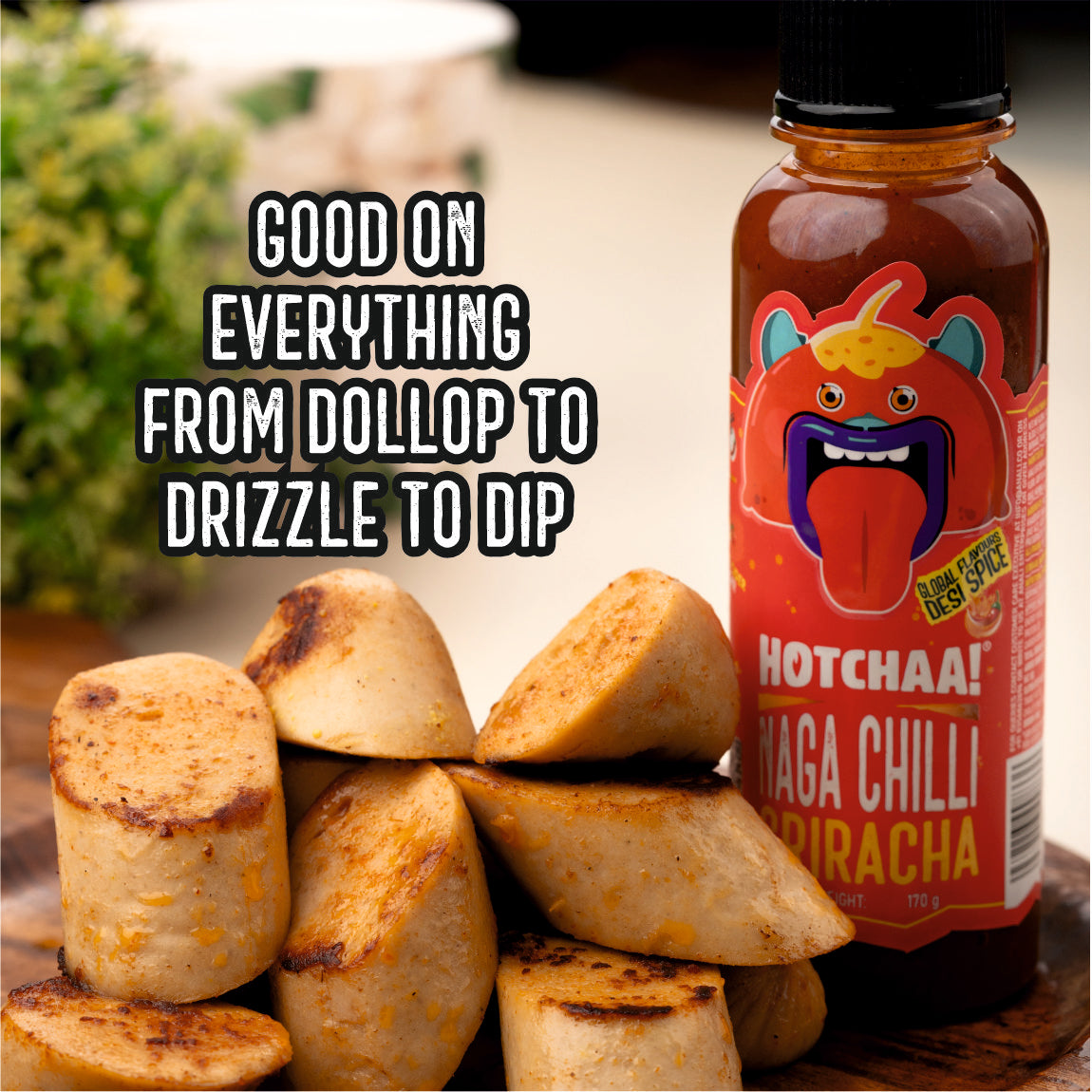 Hotchaa! Naga Chilli Sriracha Sauce, 170g (Made of Smoky, Tangy and Spicy Flavour , NO MSG, No Oil, Vegan)
