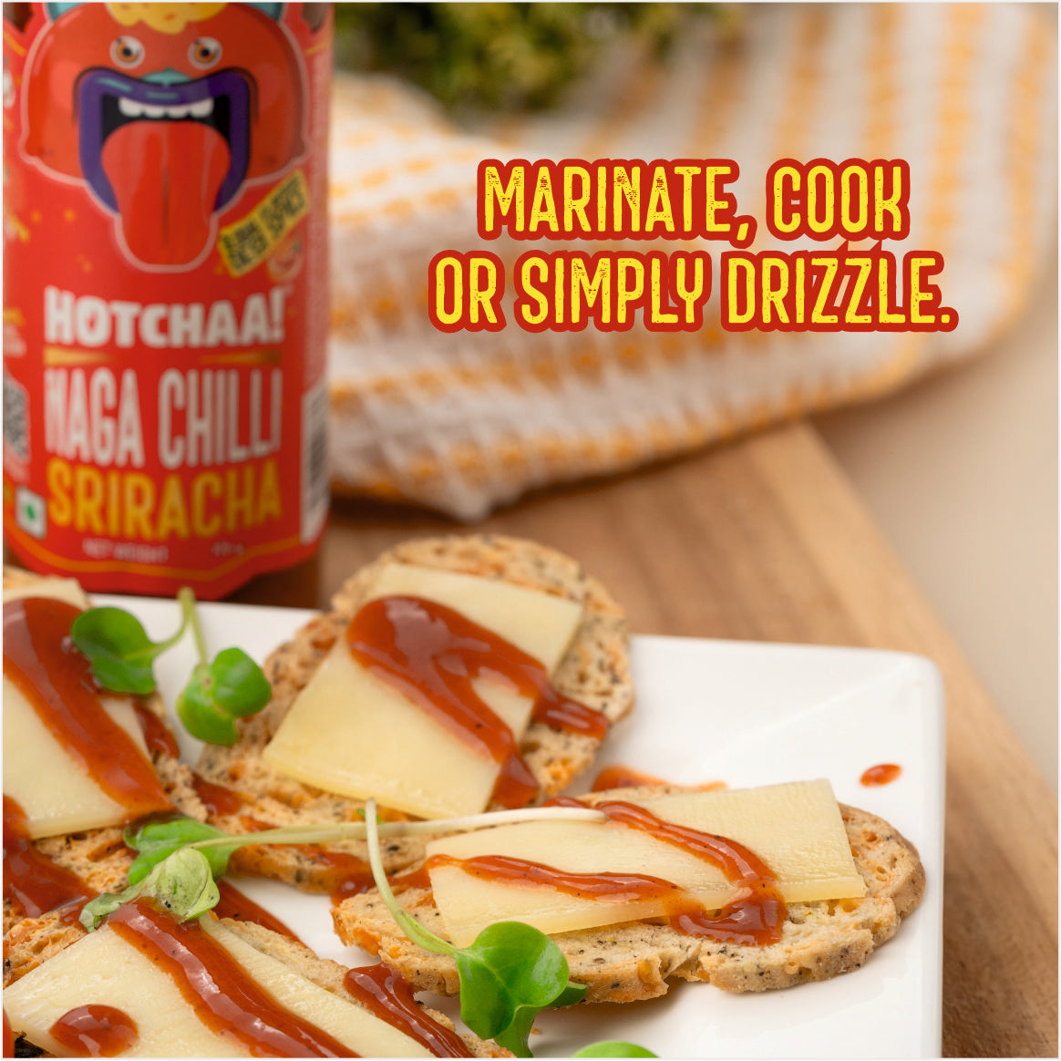 Hotchaa! Naga Chilli Sriracha Sauce, 170g (Made of Smoky, Tangy and Spicy Flavour , NO MSG, No Oil, Vegan)