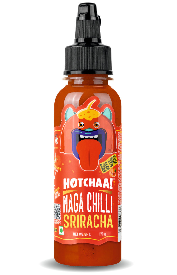 Hotchaa! Naga Chilli Sriracha Sauce, 170g (Made of Smoky, Tangy and Spicy Flavour , NO MSG, No Oil, Vegan)