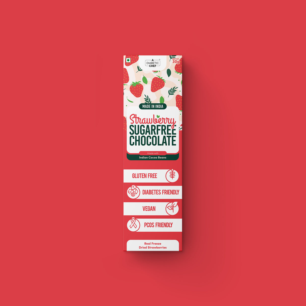 A Diabetic Chef Strawberry Sugar-free Chocolate Vegan, 30g