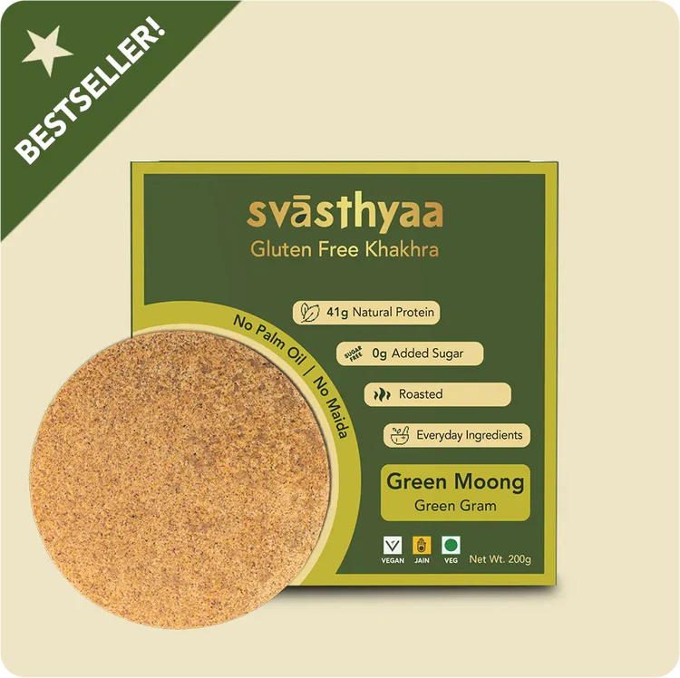 Svasthyaa Green Moong|High Protein Khakra, 200g