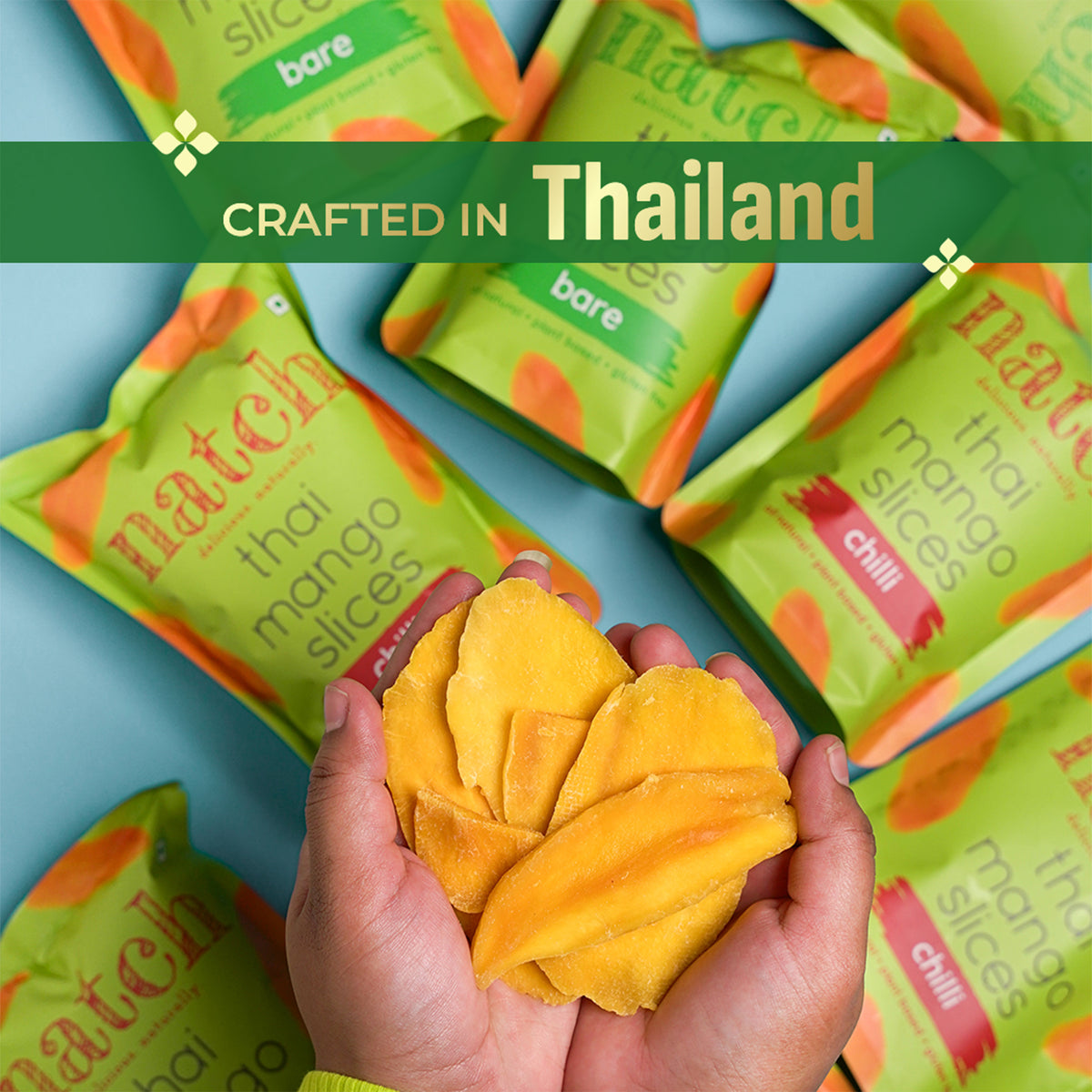 Assorted Thai Mango Slices Combo Pack, 60g x 2 (Bare And Chilli | Gluten Free, Sun Dried Mango Slices, Tasty Snack | Imported From Thailand | Source Of Fiber, Rich In Vitamins And Antioxidants)