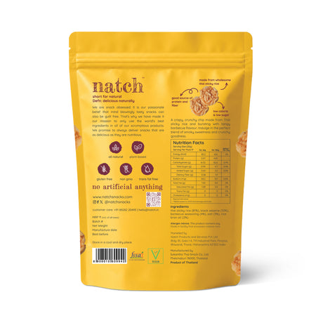 Barbecue Thai Rice Chips, 100g (No Palm Oil, Tasty Snacks | Imported From Thailand)