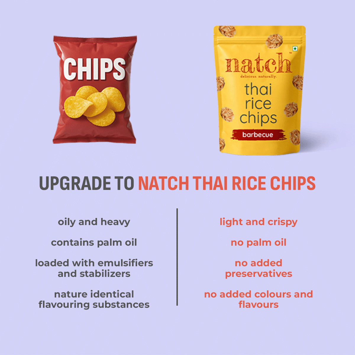 Barbecue Thai Rice Chips, 100g (No Palm Oil, Tasty Snacks | Imported From Thailand)