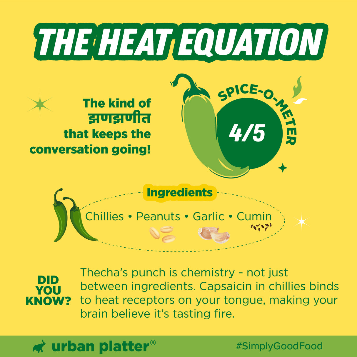 Urban Platter Thecha Seasoning, 70g (Authentic Maharashtrian Condiment, Bold Chilli, Garlic & Peanut Blend, Perfect for Fries, Pasta & Rice)