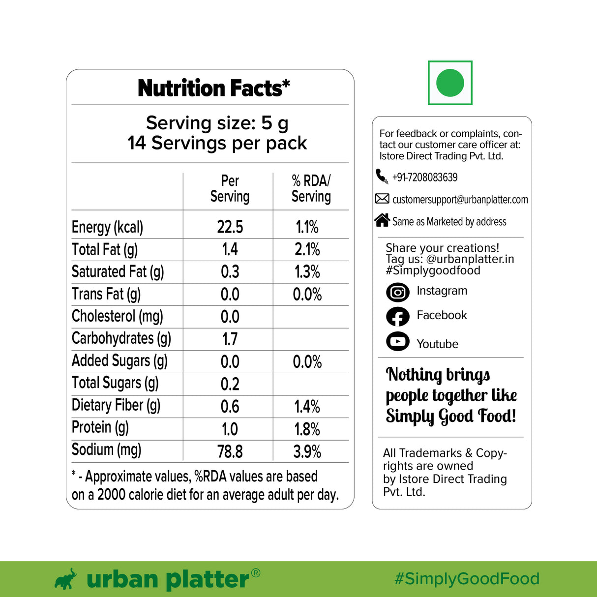 Urban Platter Thecha Seasoning, 70g (Authentic Maharashtrian Condiment, Bold Chilli, Garlic & Peanut Blend, Perfect for Fries, Pasta & Rice)