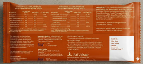 RU Prtn Toasted Choco Almond Protein Bars,15g (Pack of 6, High Fiber, No Added Sugar, Nutty Snack)