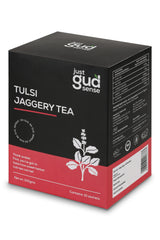 Just Gud Sense Tulsi Jaggery Tea Premix, 100g (10 sachets of 10 grams each)