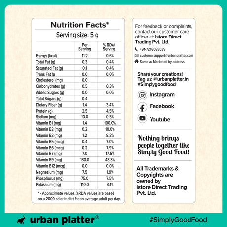 Urban Platter Nutritional Yeast Flakes (Unfortified | Plant Based | Nutty and Cheesy Flavour)