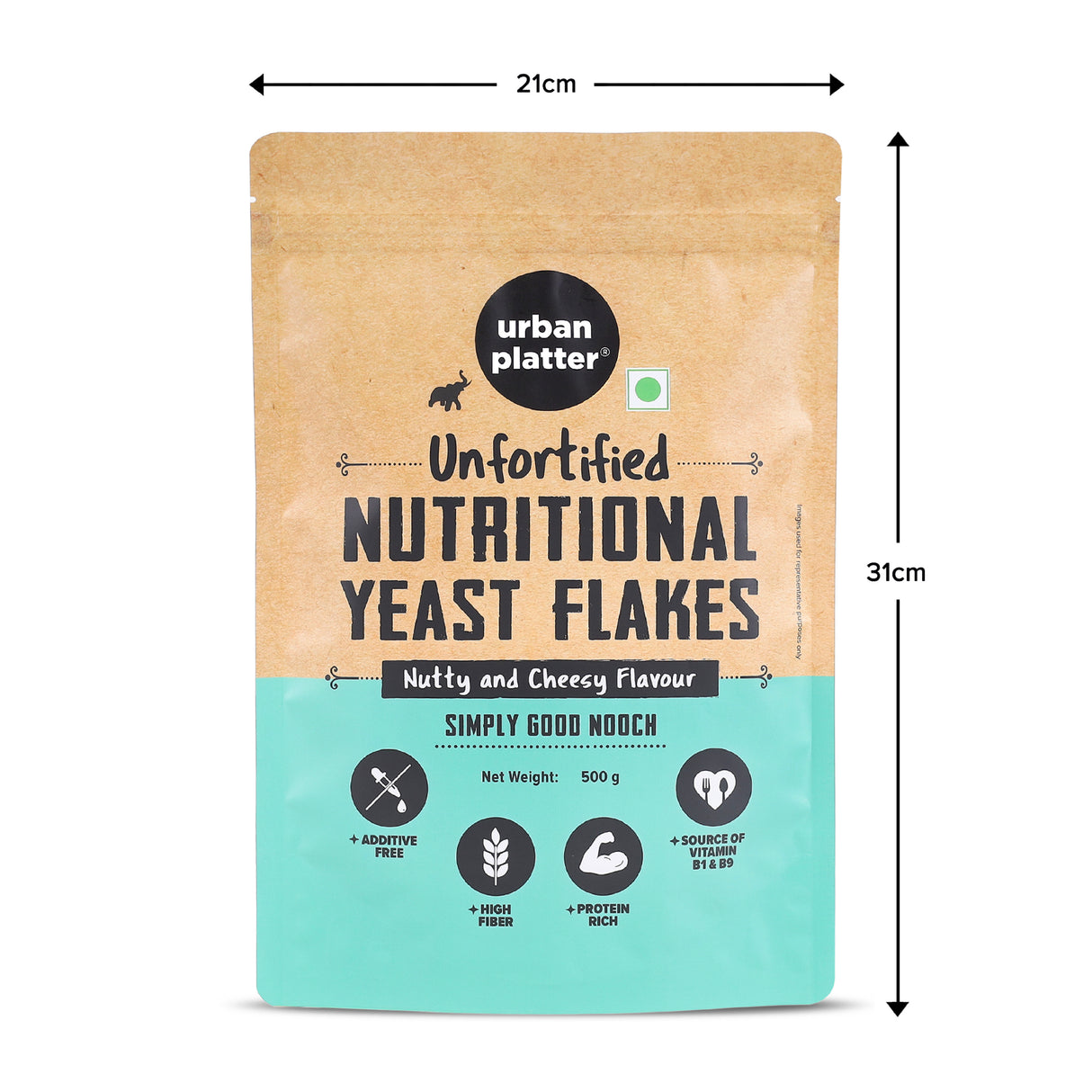 Urban Platter Unfortified Nutritional Yeast Flakes, 500 g (Plant Based | Nutty and Cheesy | Nooch)