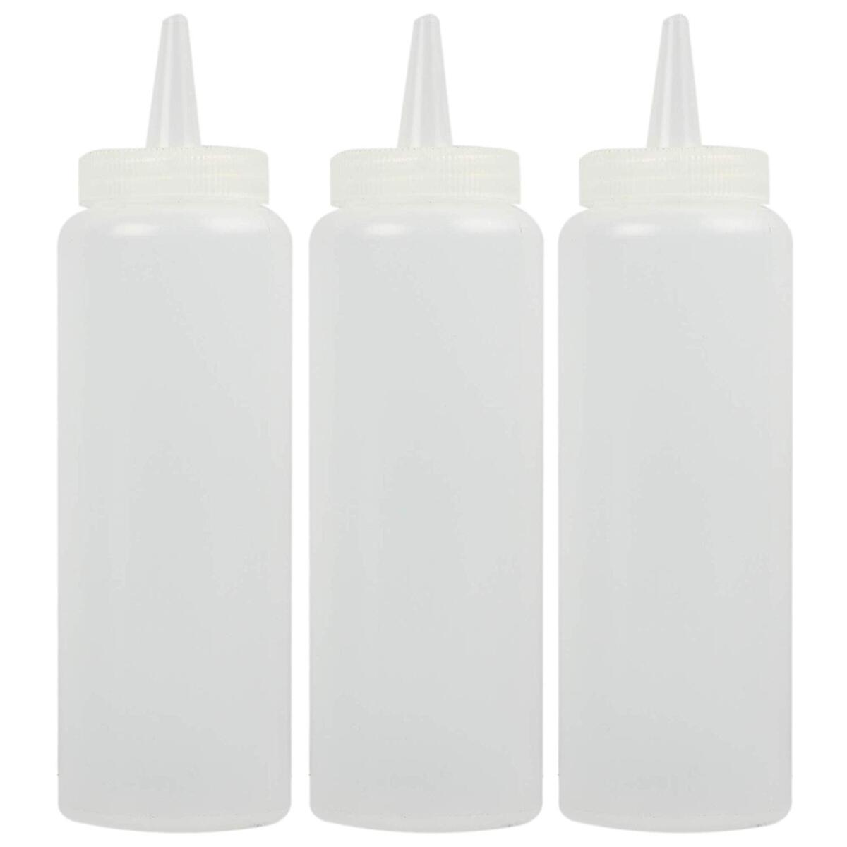 Urban Platter Clear Sauce Squeeze Bottle Dispenser, 250ml - pack of 3