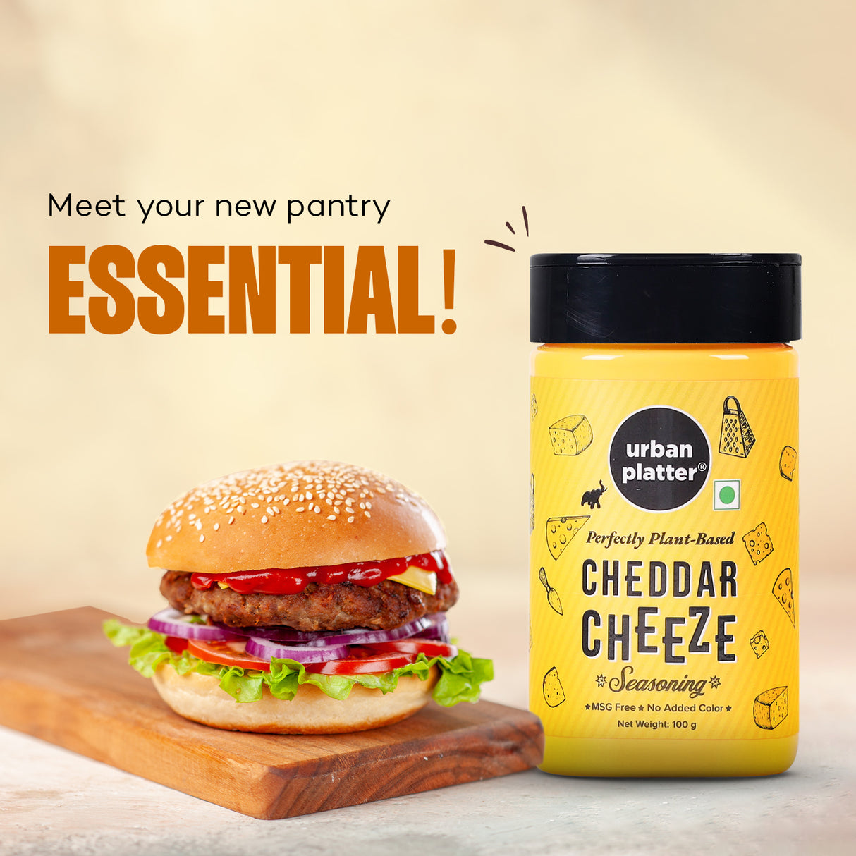 Urban Platter Cheddar Cheese Powder, 100g (An all purpose seasoning, Perfect for Pop Corn, Pasta, Fries Seasoning | Dairy-free)