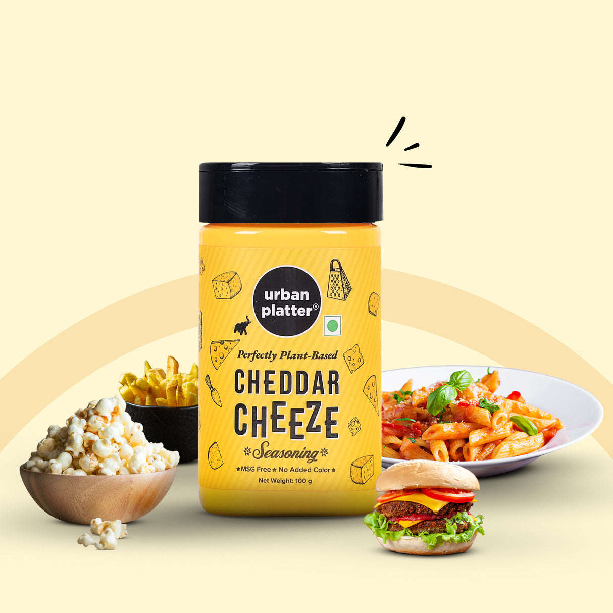 Urban Platter Cheddar Cheese Powder, 100g (An all purpose seasoning, Perfect for Pop Corn, Pasta, Fries Seasoning | Dairy-free)