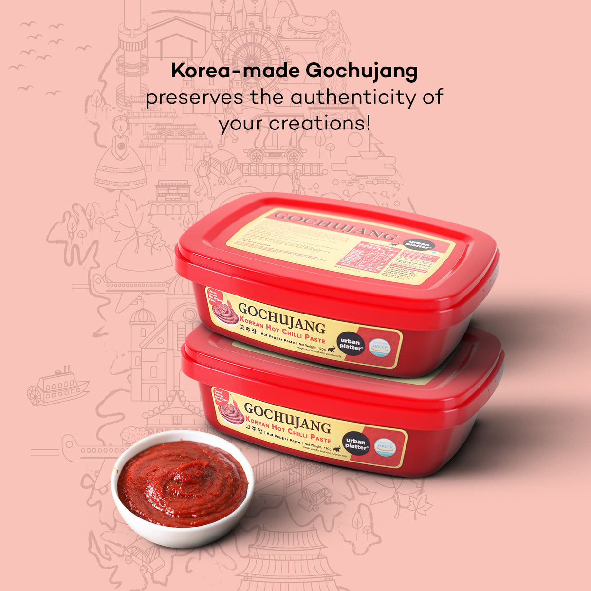 Urban Platter Classic Korean Gochujang, 170g [Hot Chilli Paste, Thick and Smooth, Unique Umami Flavour]