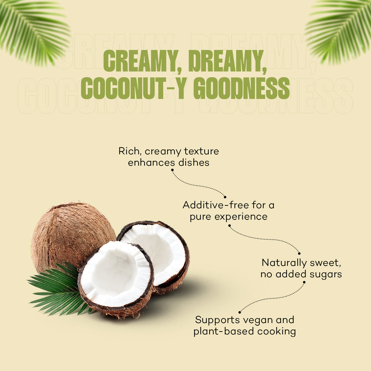 Urban Platter Unsweetened Coconut Cream, 250ml [ 23% Fat, Additive-Free, Made in India, 100% Pure & Thick, Clean Label]